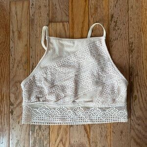 light pink cream lace Aerie bralette